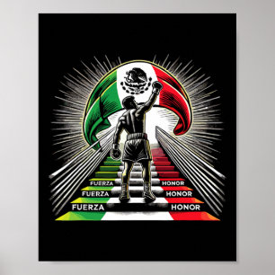 Mexican Boxing Fuerza Honor Spirit Poster