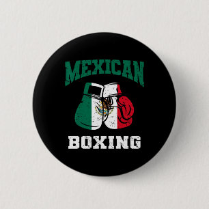 Mexican Boxing Gloves Mexico Pride Patriotic Mens Button