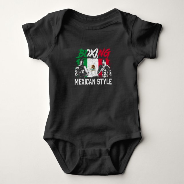 Mexican Boxing Sports Fight Coach Boxer Fighter Baby Bodysuit (Front)