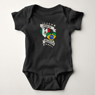 Mexican Brazilian Heart Flags Mexico Brazil Baby Bodysuit
