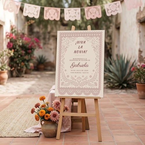 Mexican Bridal Shower Dusty Rose Viva la Novia Acrylic Sign