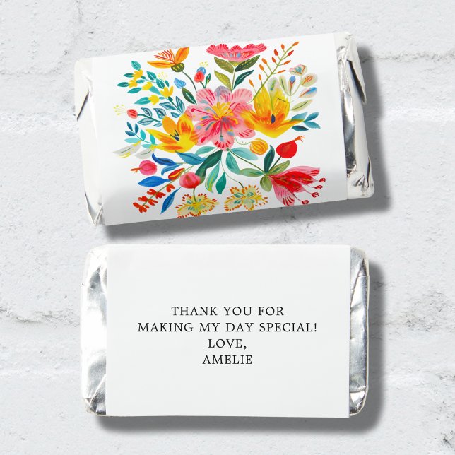 Mexican Bright Floral Fiesta Birthday Hershey's Miniatures (Creator Uploaded)