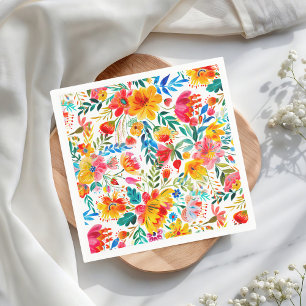 Mexican Bright Floral Fiesta Party Napkins