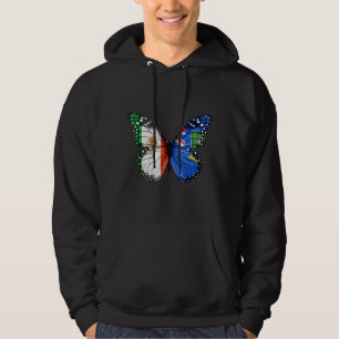 Mexican British Virgin Islanders Flag Butterfly Hoodie