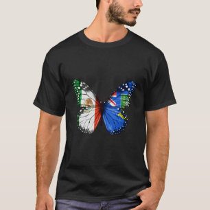 Mexican British Virgin Islanders Flag Butterfly T-Shirt
