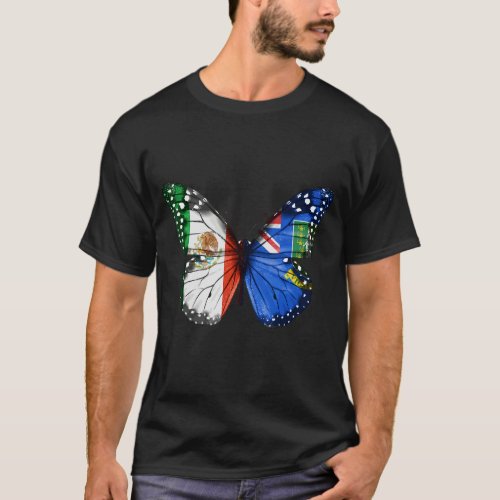 Mexican British Virgin Islanders Flag Butterfly T_Shirt