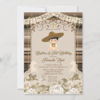 Mexican Brown Fiesta Boy Baptism and Birthday 