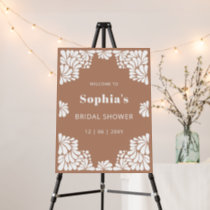 Mexican Brown  Talavera Bridal Shower Welcome Sign