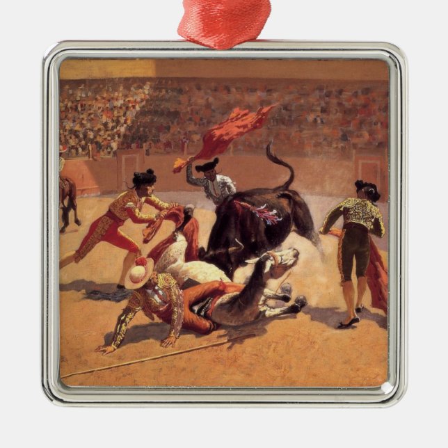 Mexican Bullfighting Arena (by Frederic Remington) Metal Ornament (Front)