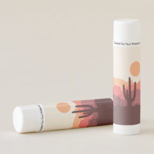 Mexican burgundy and orange desert landscape lip balm