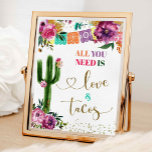 Mexican Cactus All You Need Is Love And Tacos Sign at Zazzle