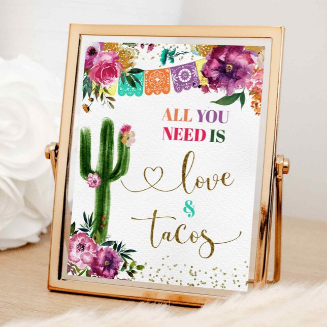 Mexican cactus all you need is love and tacos sign (Creator Uploaded)