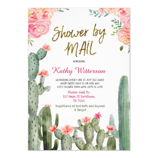 Mexican Cactus Baby Shower by Mail Invitation | Zazzle.com