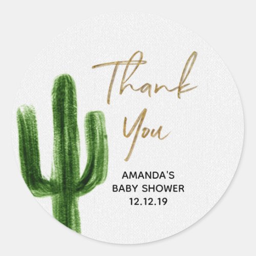 Mexican Cactus Baby Shower Thank You Tag