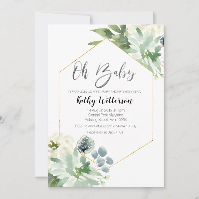 Mexican Cactus Oh boy baby shower Invitation (Front)