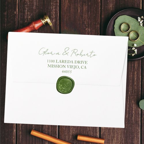 Mexican Calla Lily With Green Wedding Invitation Envelope