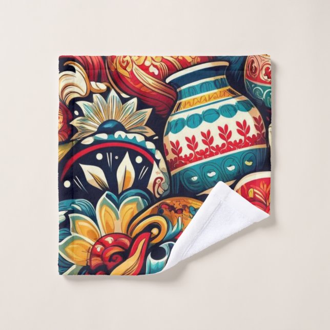 Mexican Cantaro  Bath Towel Set (Wash Cloth)