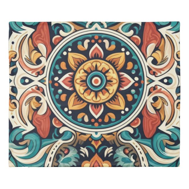 Mexican Cantaro Pottery Design Duvet Cover (Back)