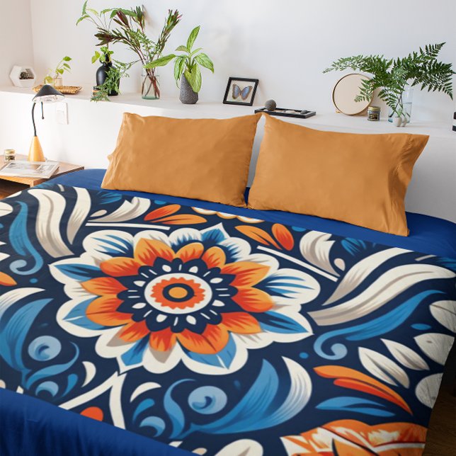  Mexican Cantaro Pottery Design Duvet Cover  (Transform your bedroom with the warmth and charm of our Mexican Cantaro Pottery Design Duvet Cover.)