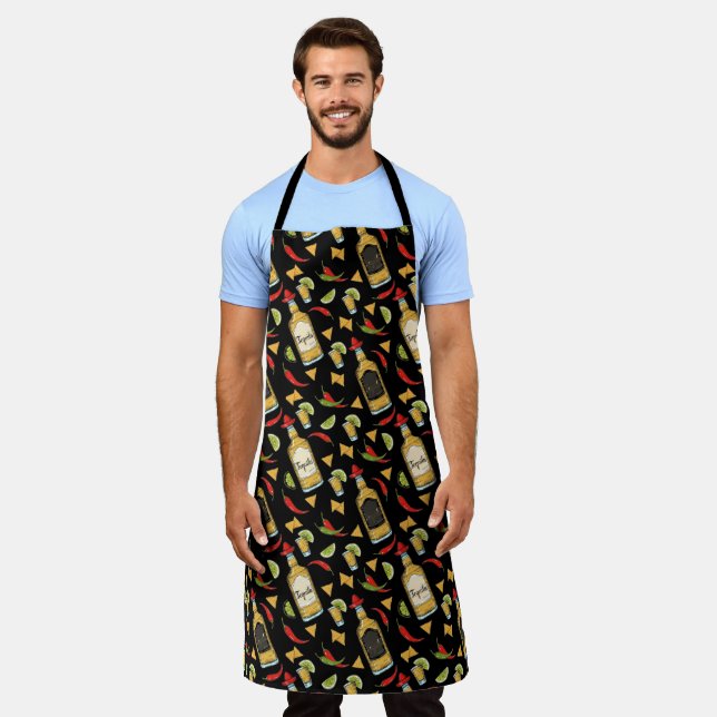 Mexican Cantina Bar Pattern Apron (Worn)