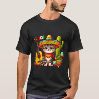 Mexican Cat Cinco De Mayo Kitten Let's Fiesta Viva T-Shirt
