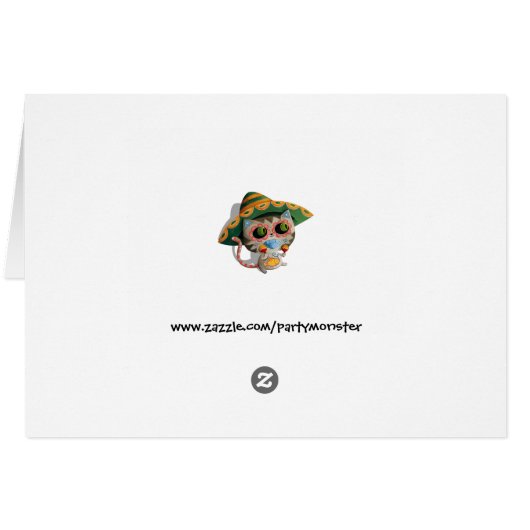 Mexican Cat with Sombrero (Back Horizontal)