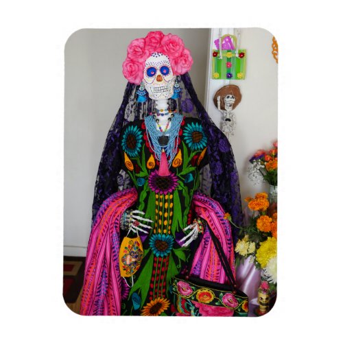 Mexican Catrina Sugar Skull for Day of the Dead Magnet