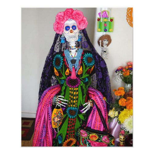 Mexican Catrina Sugar Skull for Day of the Dead Photo Print
