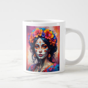 Mexican Catrina watercolor Giant Coffee Mug