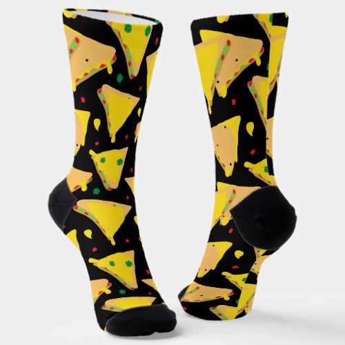 Mexican Cheese Quesadillas Food Patterned Socks