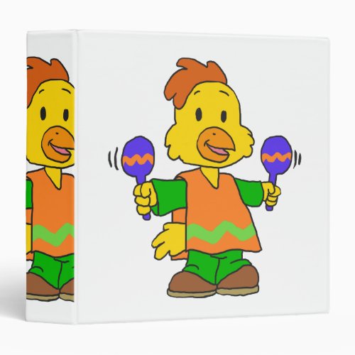 Mexican Chick cartoon  Choose background color 3 Ring Binder