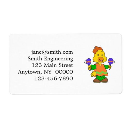 Mexican Chick cartoon  Choose background color Label