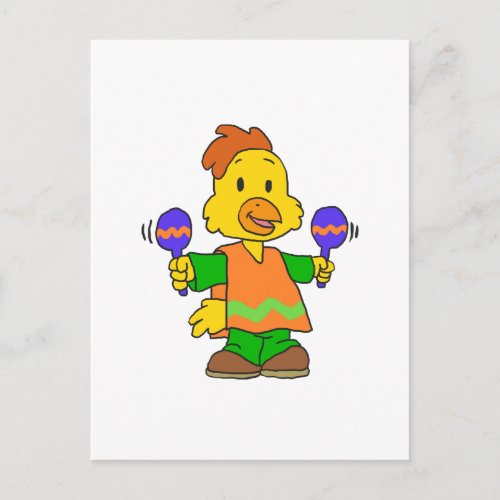 Mexican Chick cartoon  Choose background color Postcard