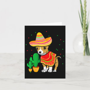 Mexican Chihuahua Dog Sombrero Cinco De Mayo Fiest Card