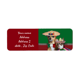 Mexican Chihuahua dogs address labels