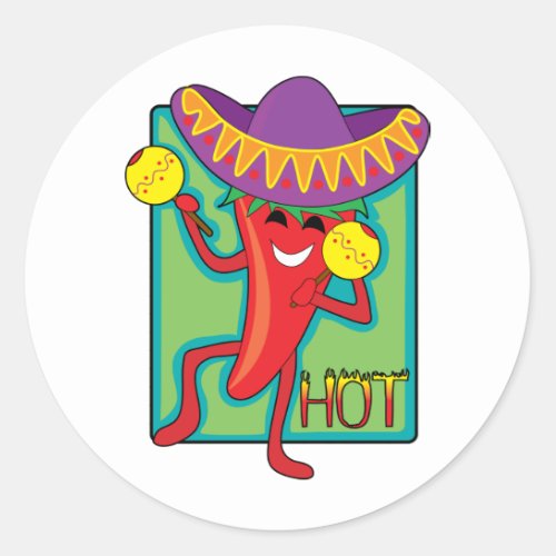 Mexican Chili Classic Round Sticker