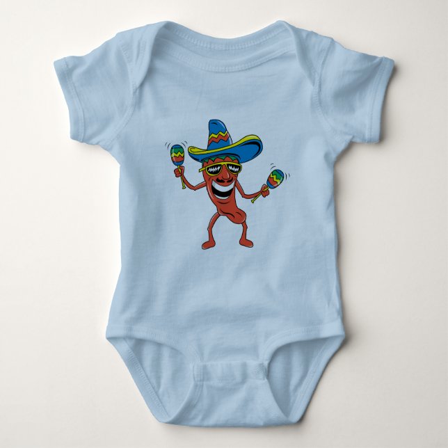 Mexican Chili Pepper Baby Bodysuit (Front)