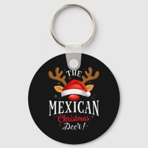 Mexican Christmas Deer Pjs Xmas Family Matching Keychain