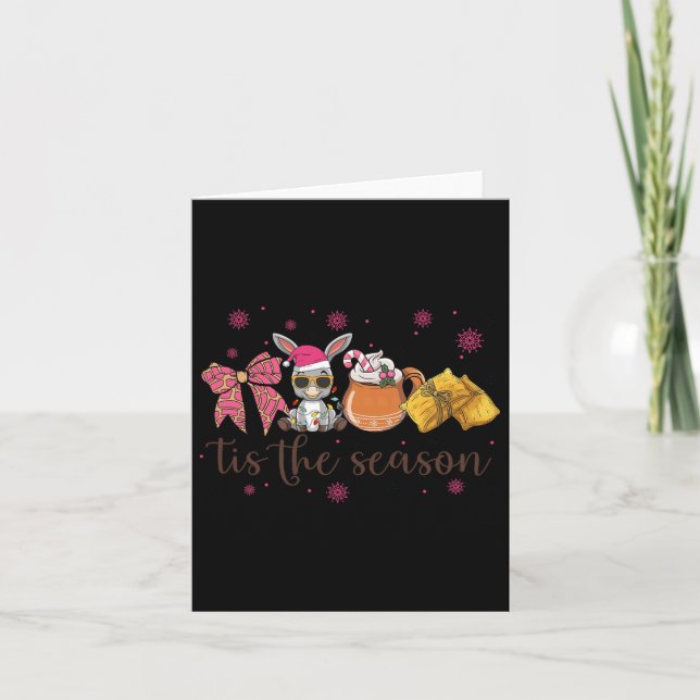 Mexican Christmas Tis The Season Pink Spanish Chri Card (Front)