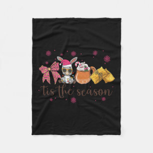 Mexican Christmas Tis The Season Pink Spanish Chri Fleece Blanket