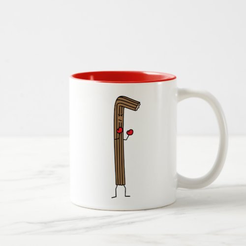 Mexican Churro Fighter with Red Boxing Gloves Two_Tone Coffee Mug