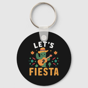 Mexican Cinco De Mayo Cactus Guitar For Men Women Keychain