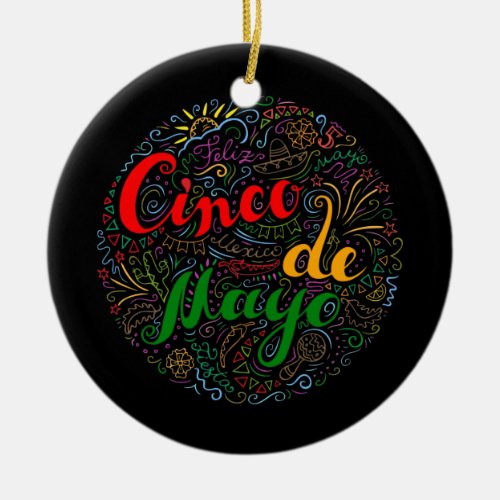Mexican Cinco De Mayo design CINCO DE MAYO  Ceramic Ornament