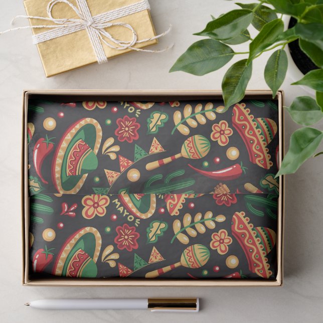 Mexican Cinco De Mayo Pattern  Tissue Paper (Gift)