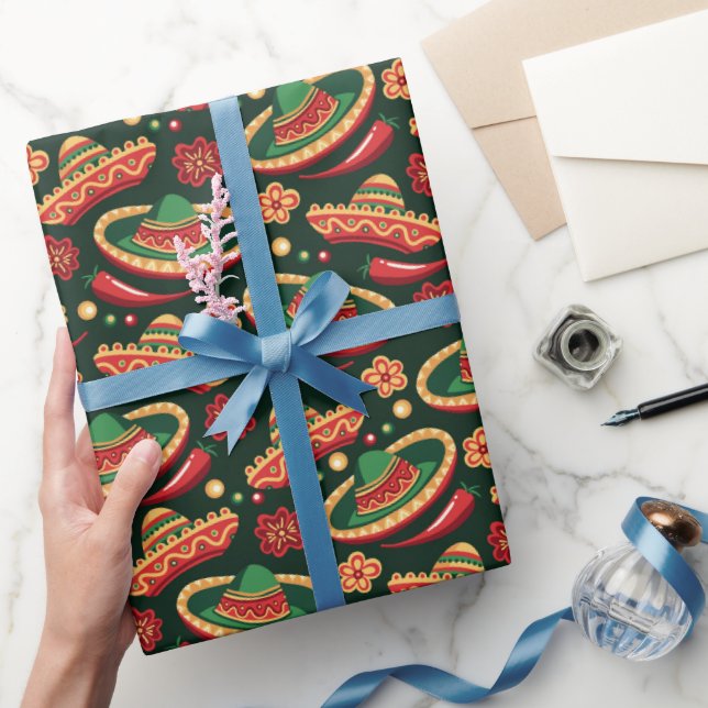 Mexican Cinco De Mayo Pattern  Wrapping Paper (Gifting)
