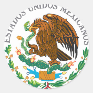 Mexican Coat of Arms Classic Round Sticker