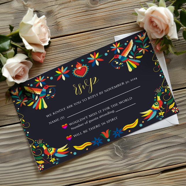 Mexican Colorful Cinco de Mayo Fiesta Wedding RSVP Card (Mexican Colorful Cinco de Mayo Fiesta Wedding RSVP Card)