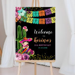 Mexican Colorful Fiesta Floral Birthday Welcome Poster<br><div class="desc">Mexican Colorful Fiesta Floral Birthday Welcome Sign</div>