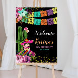 Mexican Colorful Fiesta Floral Birthday Welcome Poster at Zazzle