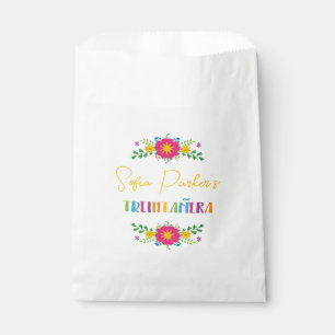Mexican colorful Fiesta floral Treintañera Favor Bag